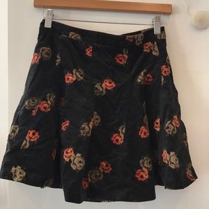Free People Floral Corduroy Skirt
